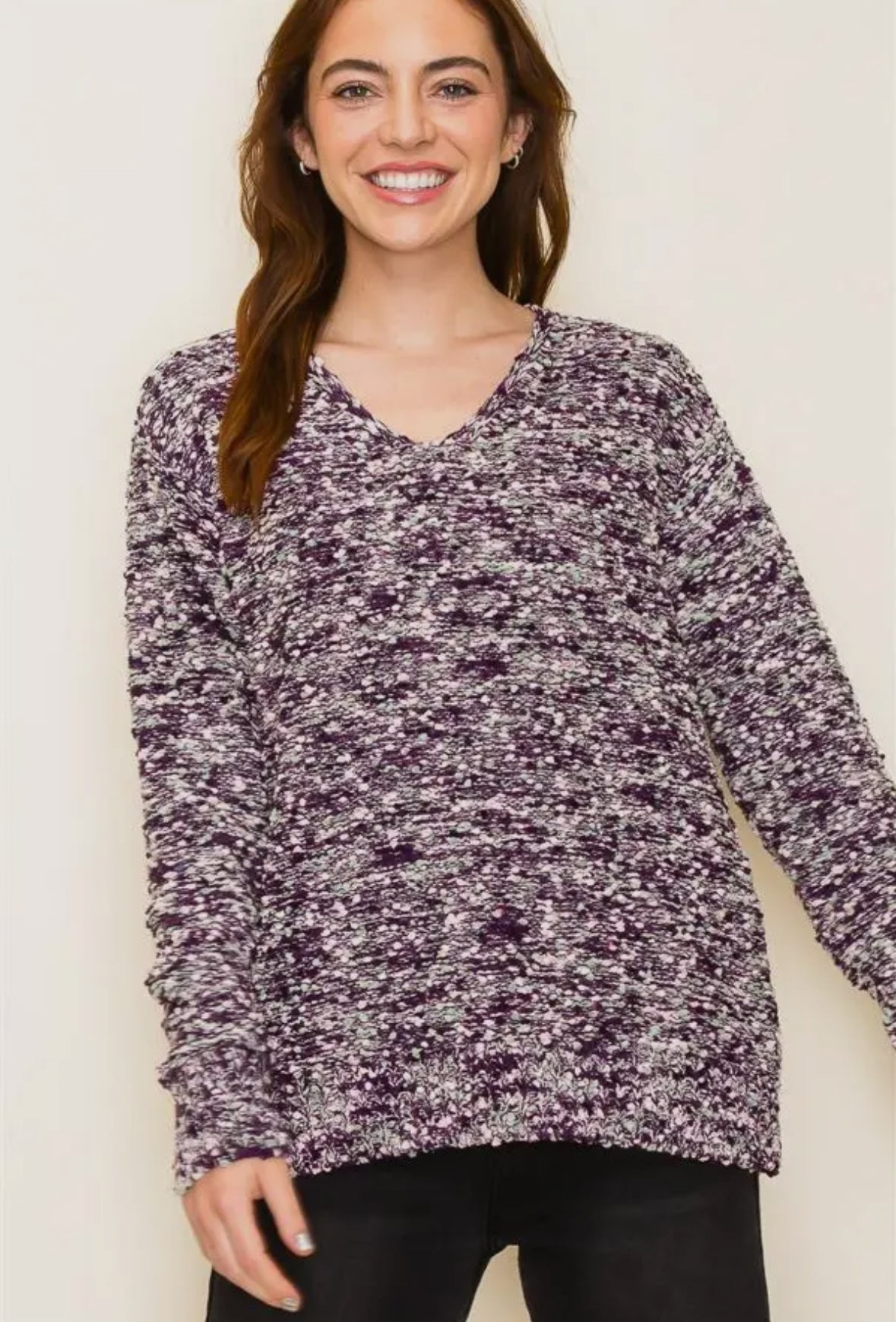Eggplant Popcorn Sweater