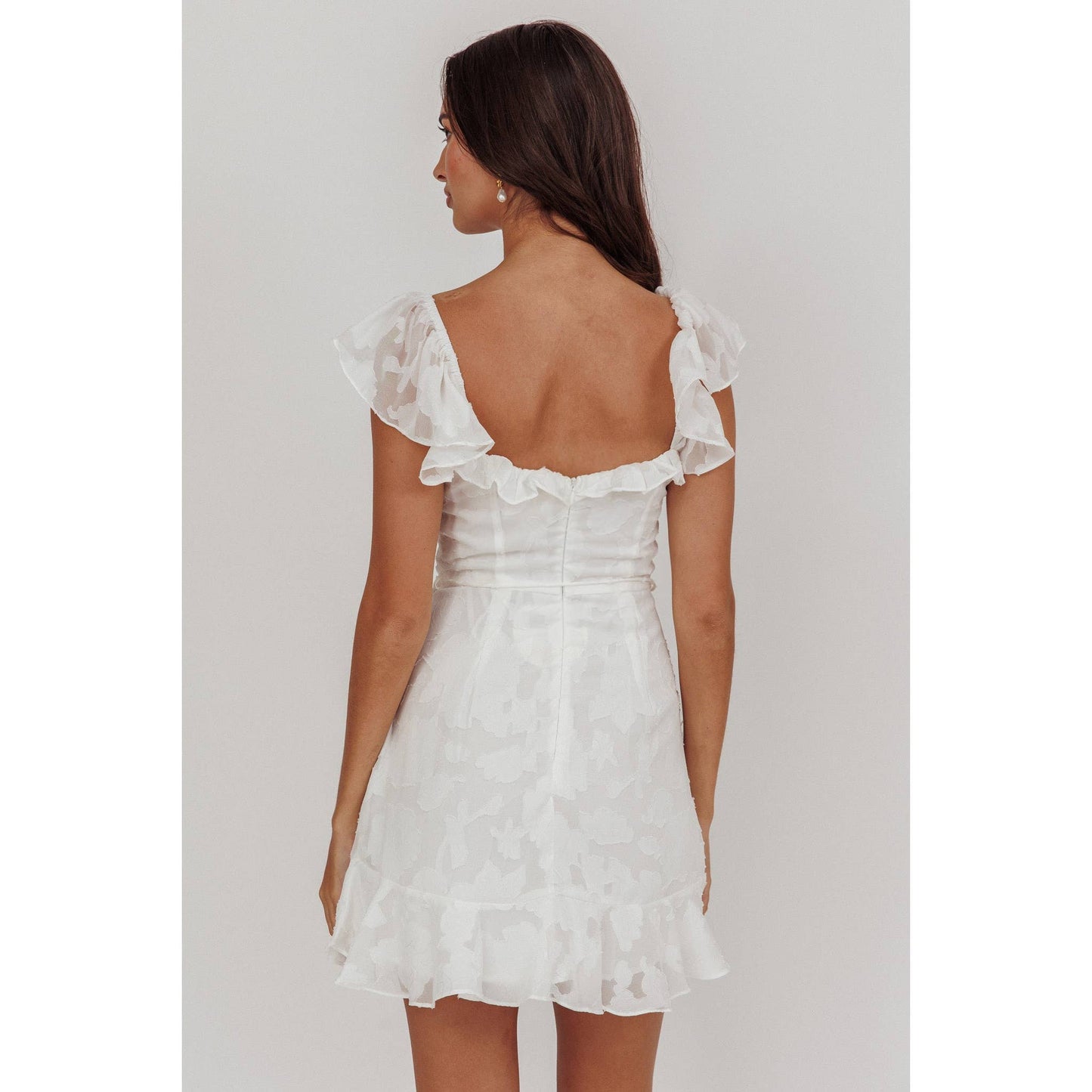 Ruffle Faux Wrap Mini Dress