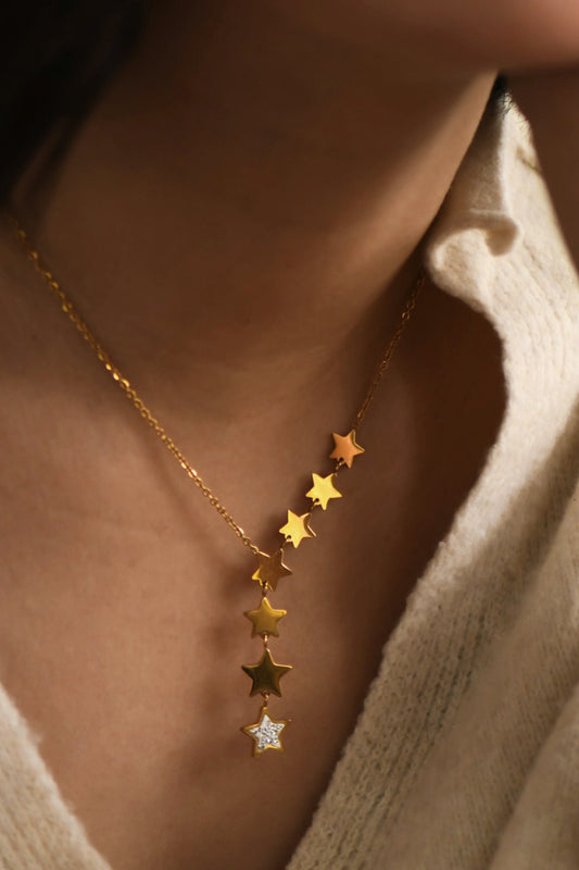 18K Gold Non-Tarnish Star Necklace
