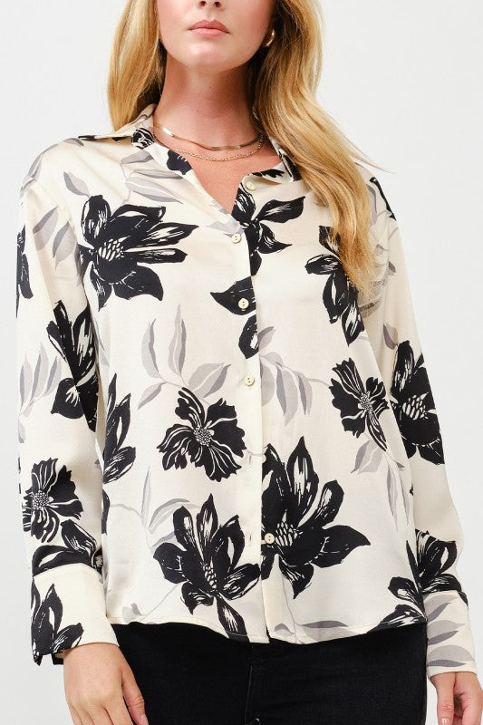 Floral Satin Blouse
