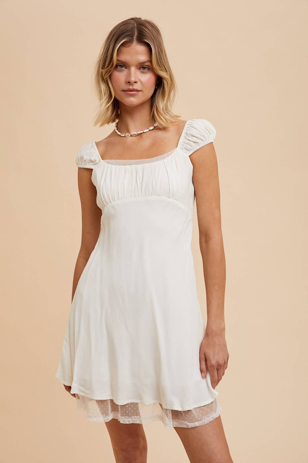 Viscose Capped Sleeves Mini Dress