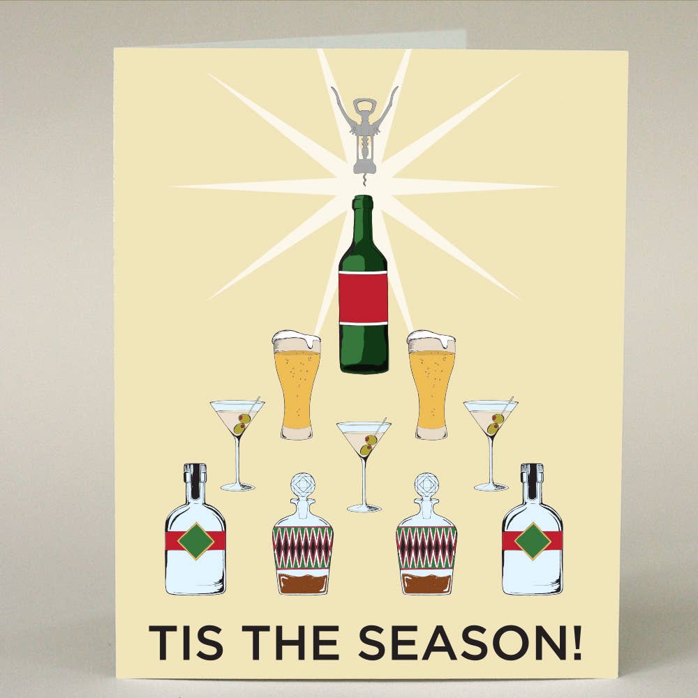 Tis The Season Booze Bottles Card