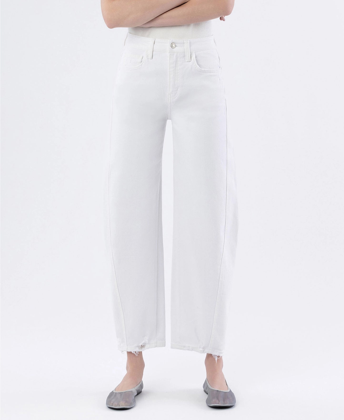 Super High Rise Panel Barrel Jeans