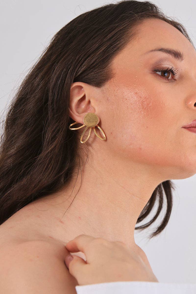 Petal Duo Gold Earrings