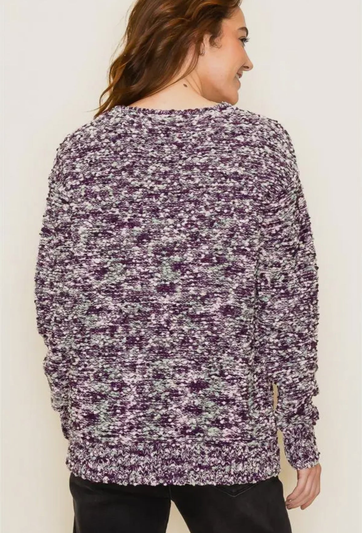 Eggplant Popcorn Sweater