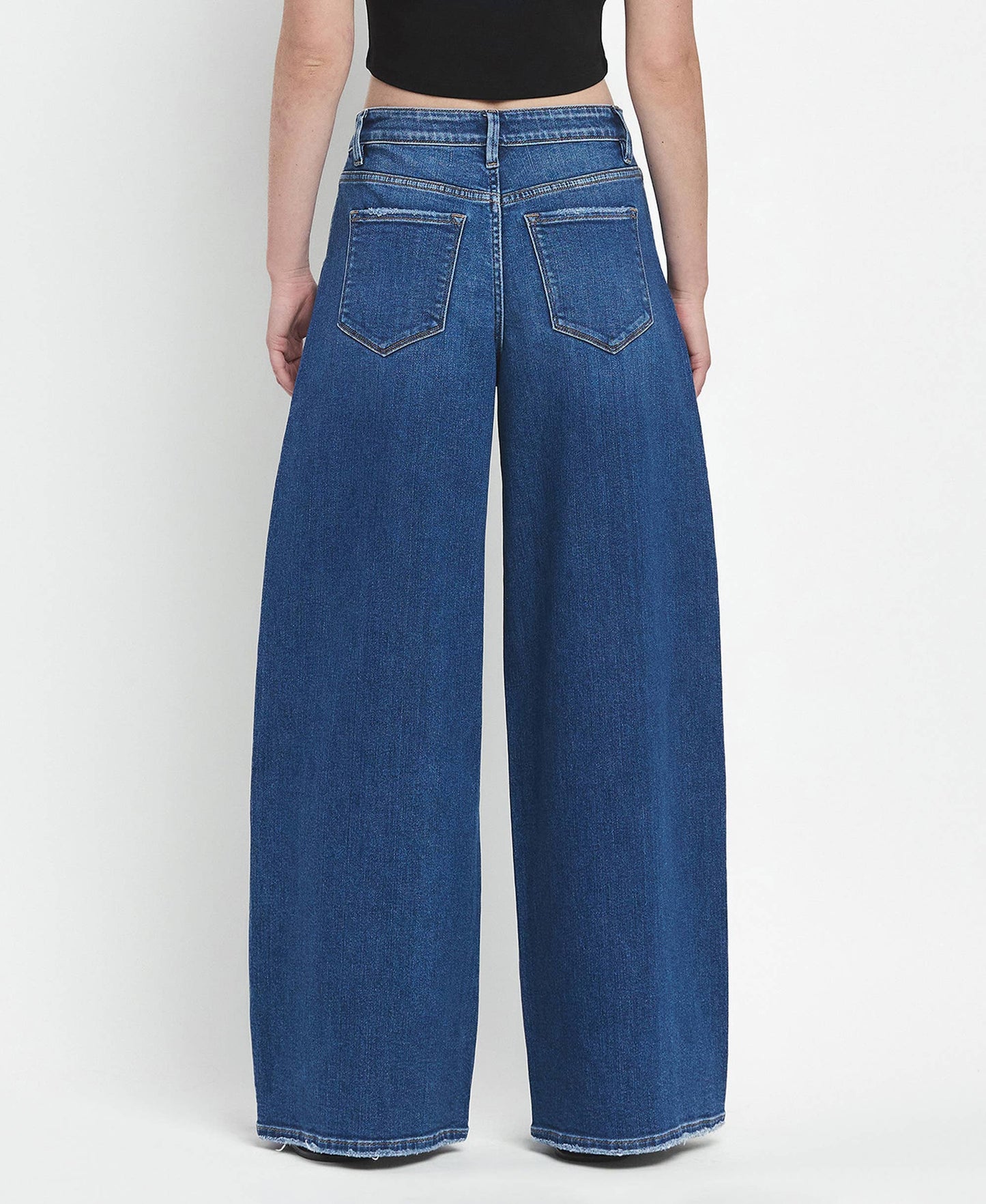 Super High Rise Pleated Wide Jeans