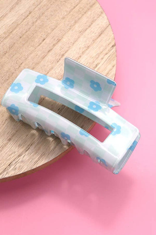DAISY CHECKER HAIR CLAW CLIPS