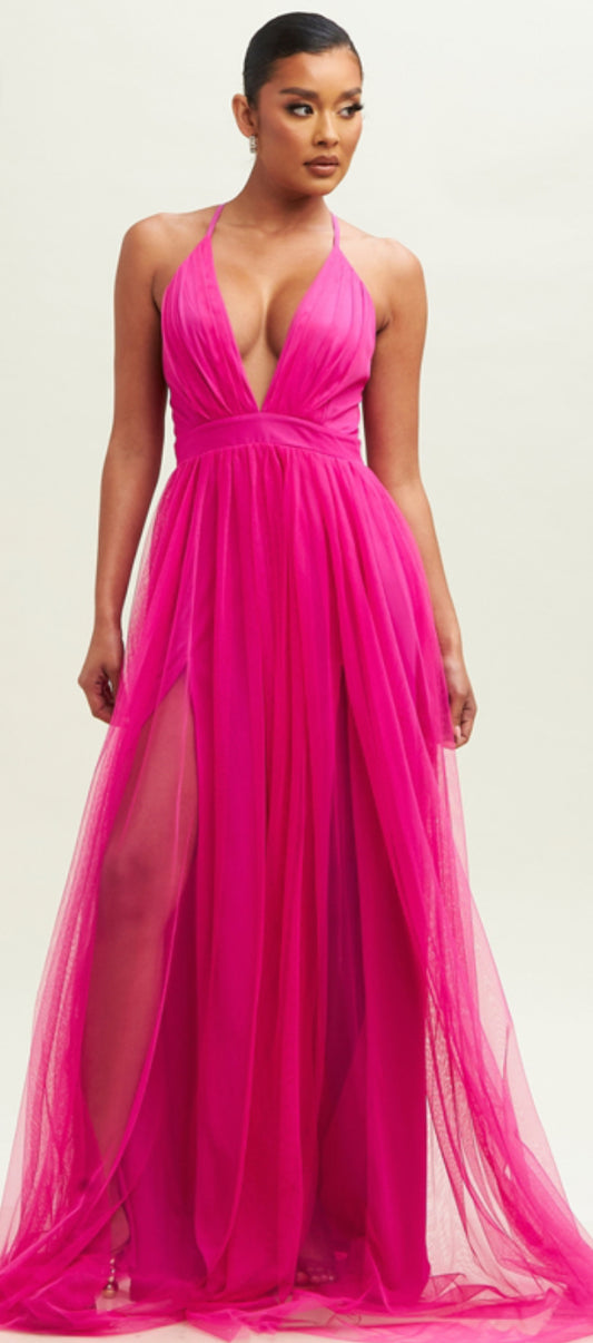 Magenta Tulle Maxi