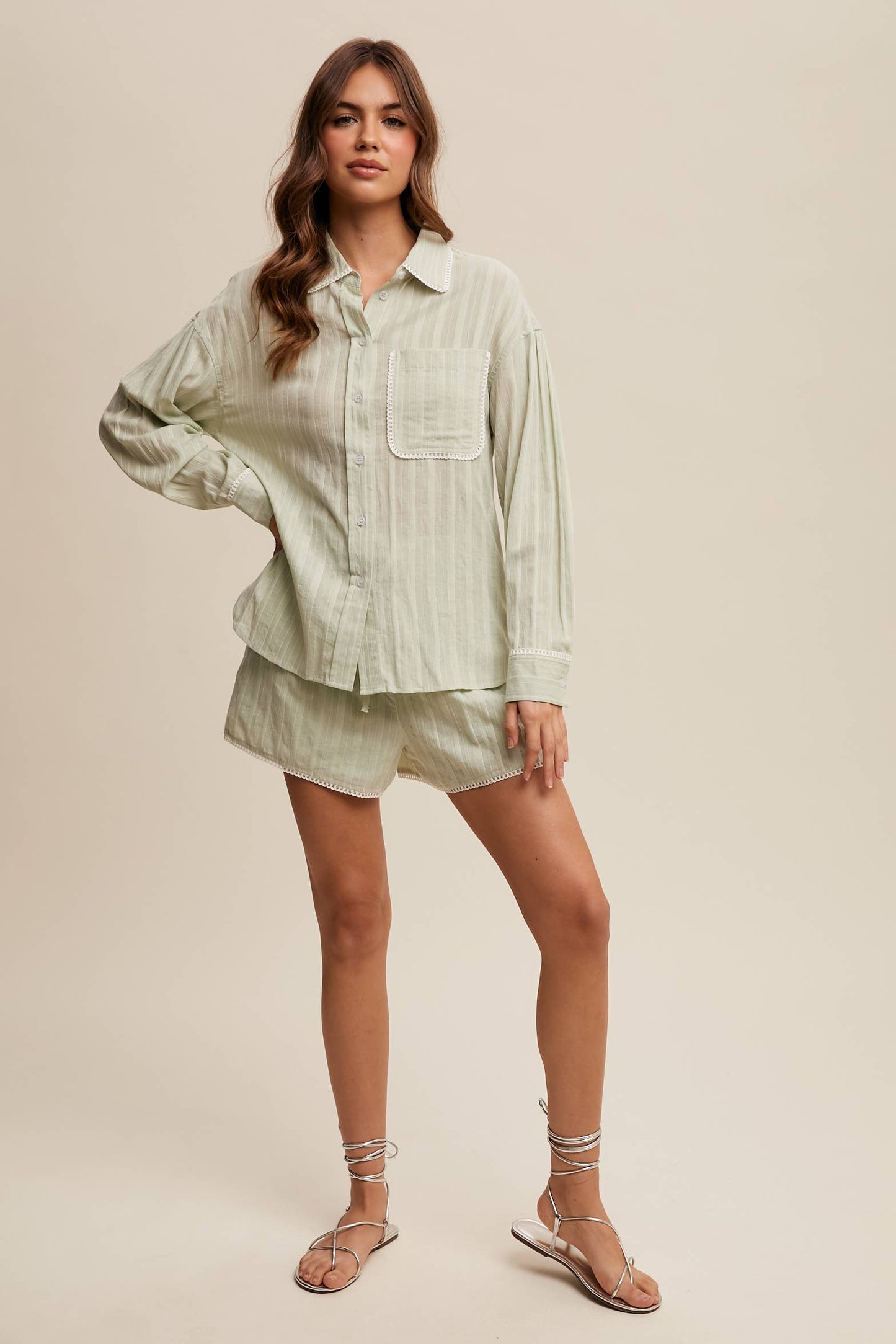 Soft Striped Button Up Shirt