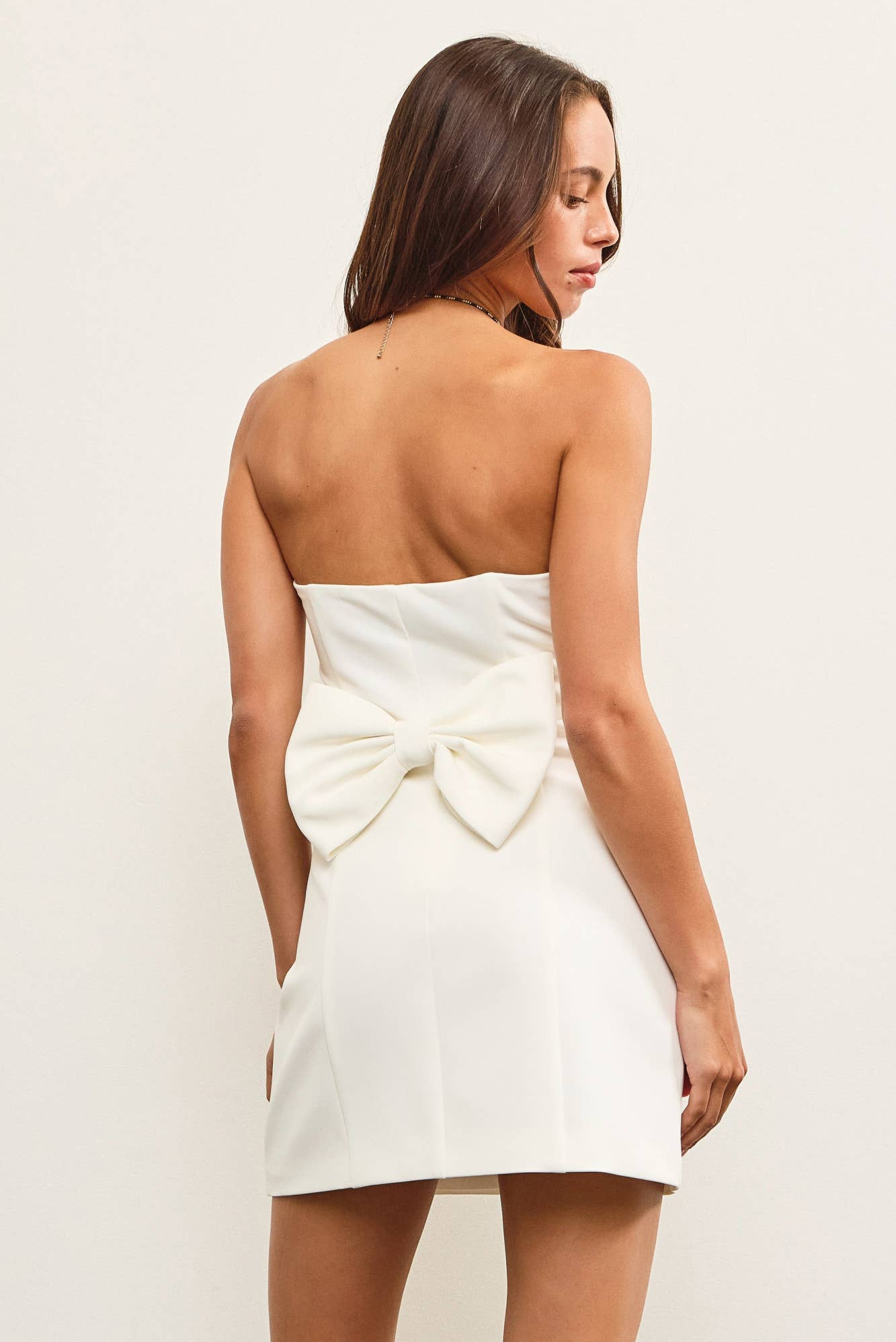 Strapless Bow Mini Dress