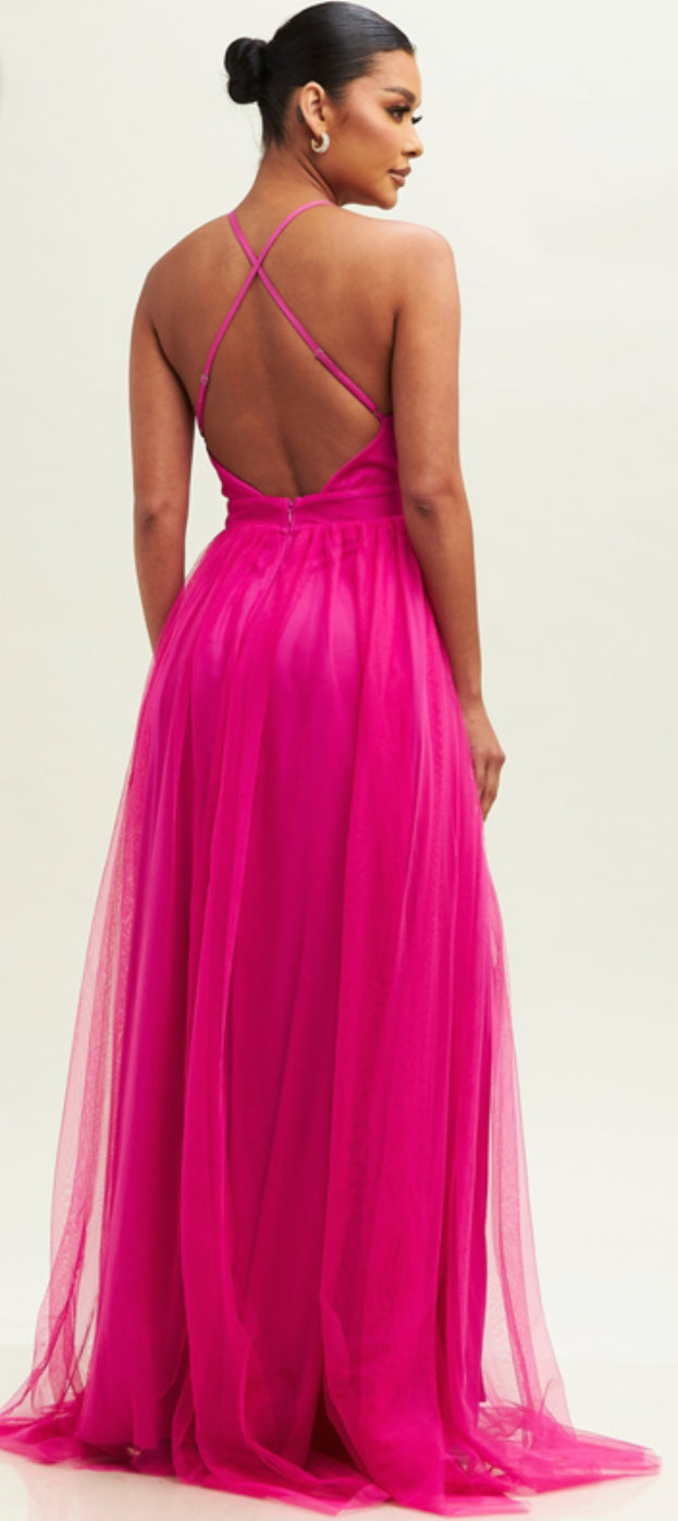 Magenta Tulle Maxi