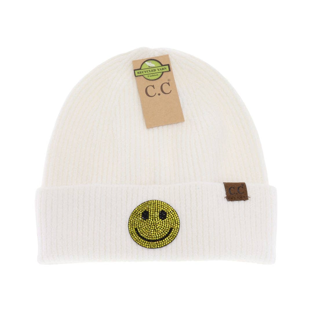 Rhinestone Smiley Face Cuff C.C Beanie