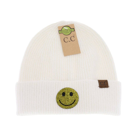Rhinestone Smiley Face Cuff C.C Beanie
