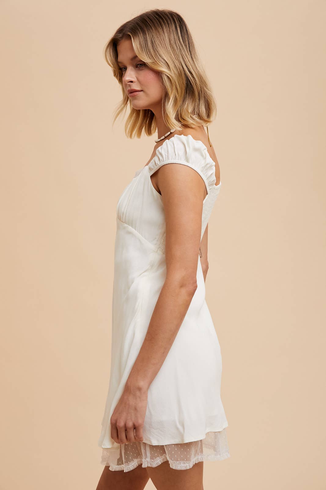 Viscose Capped Sleeves Mini Dress