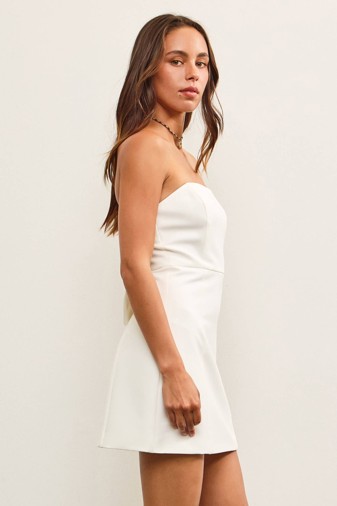 Strapless Bow Mini Dress