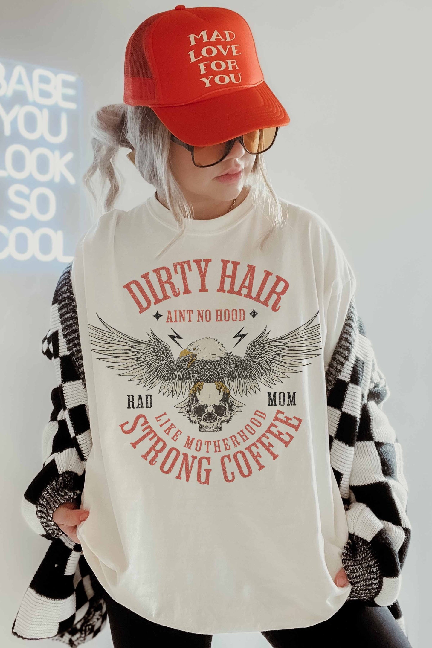 Strong Coffee Like Motherhood Oversized Tee