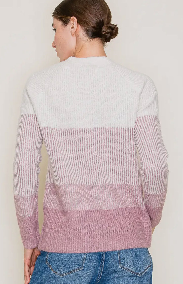 Mauve Colorblock Sweater