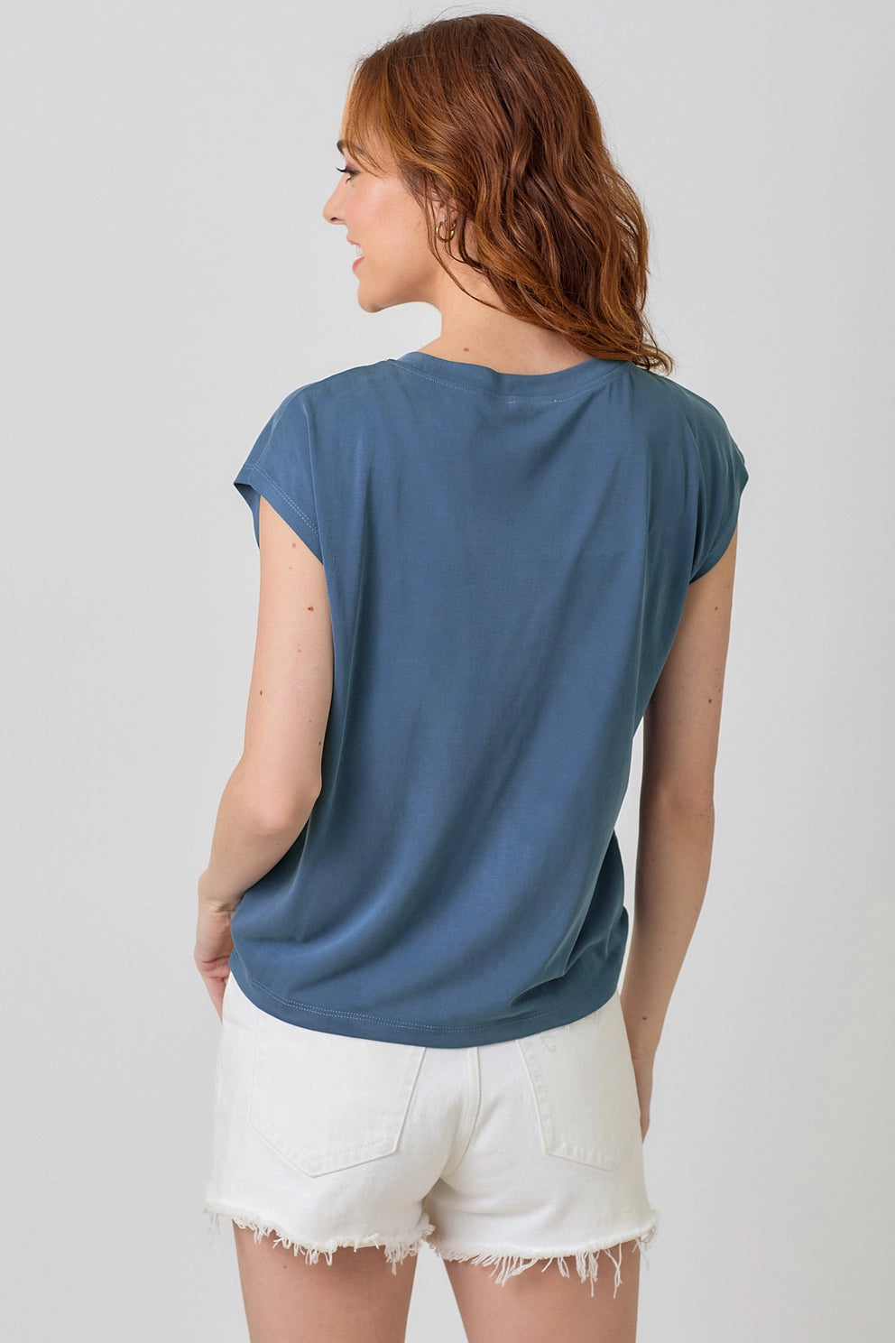 Front Ruche Modal Short Sleeve Top
