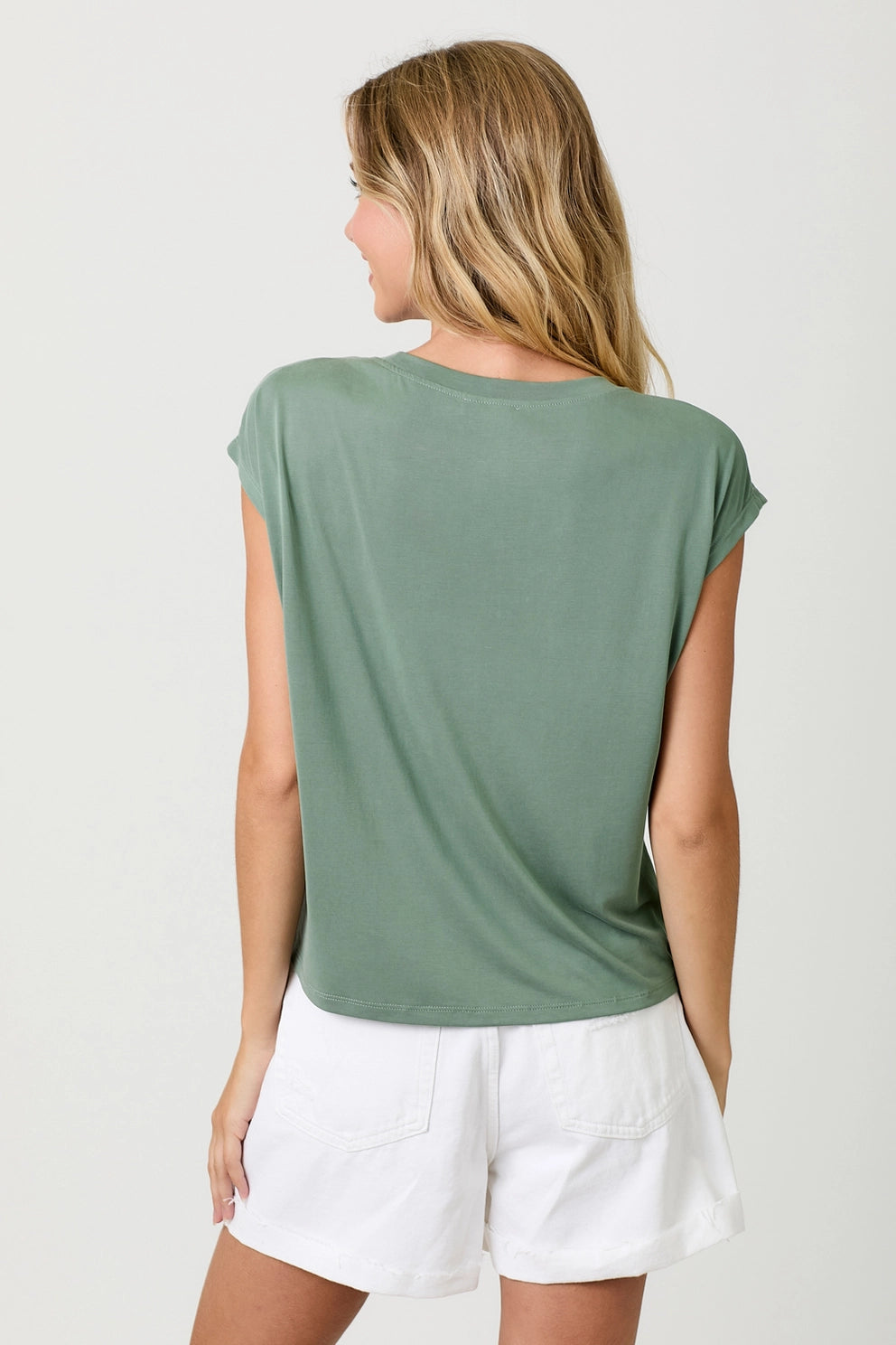 Front Ruche Modal Short Sleeve Top