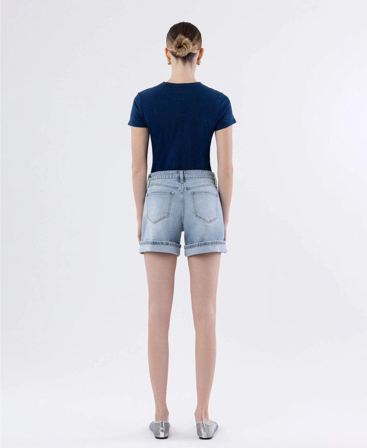 Rebecca High Rise Cuffed Denim Shorts