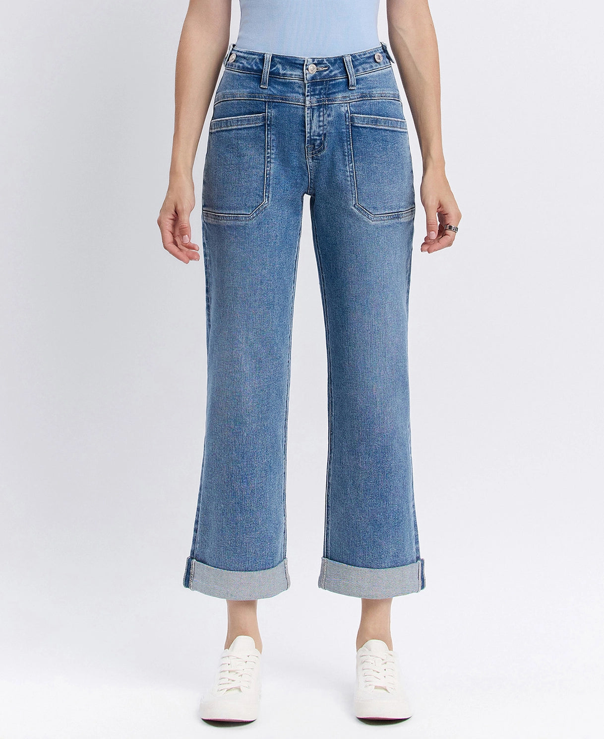 Aileeah High Rise Slim Wide Jeans