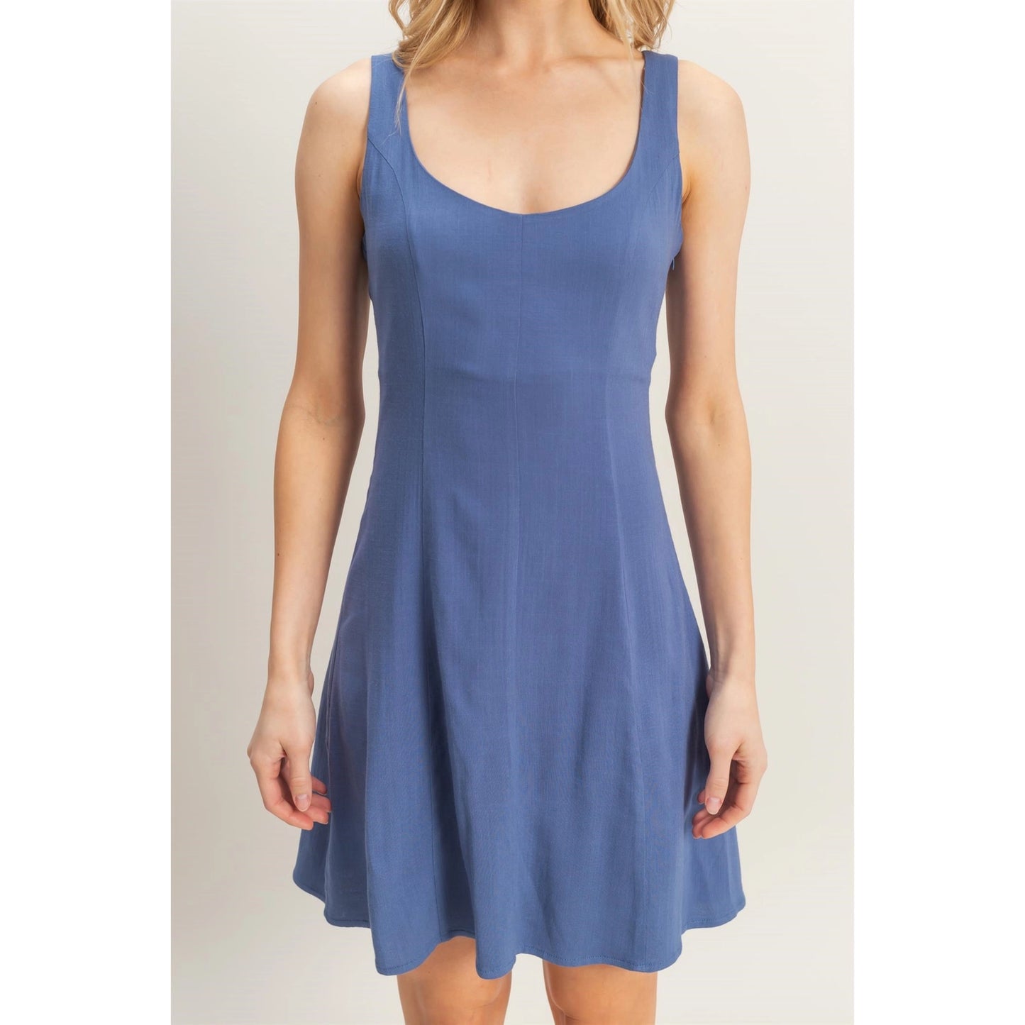 Stretchy Sleeveless Skater Mini Dress