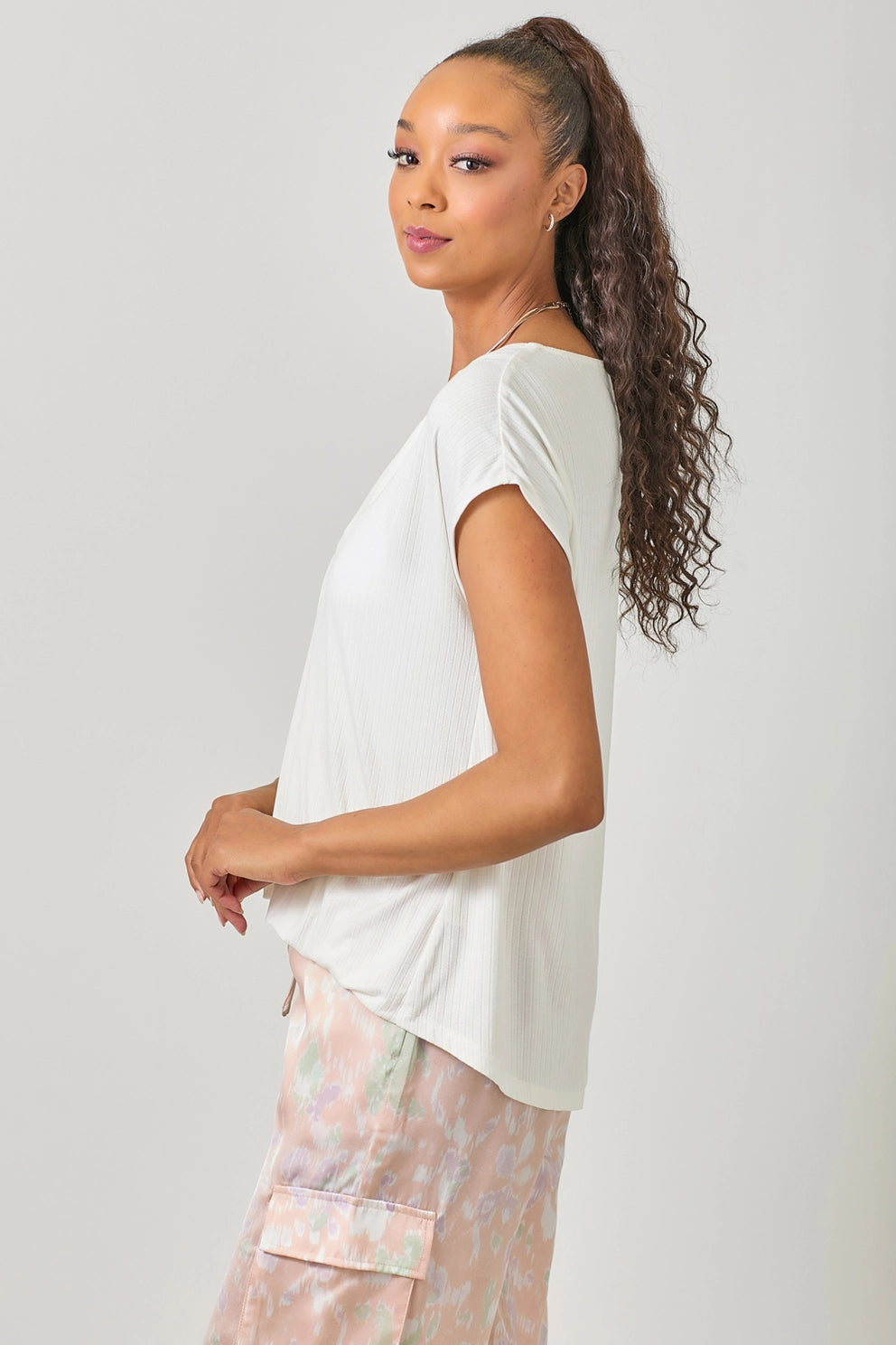 V Neck Surplice Neck Top