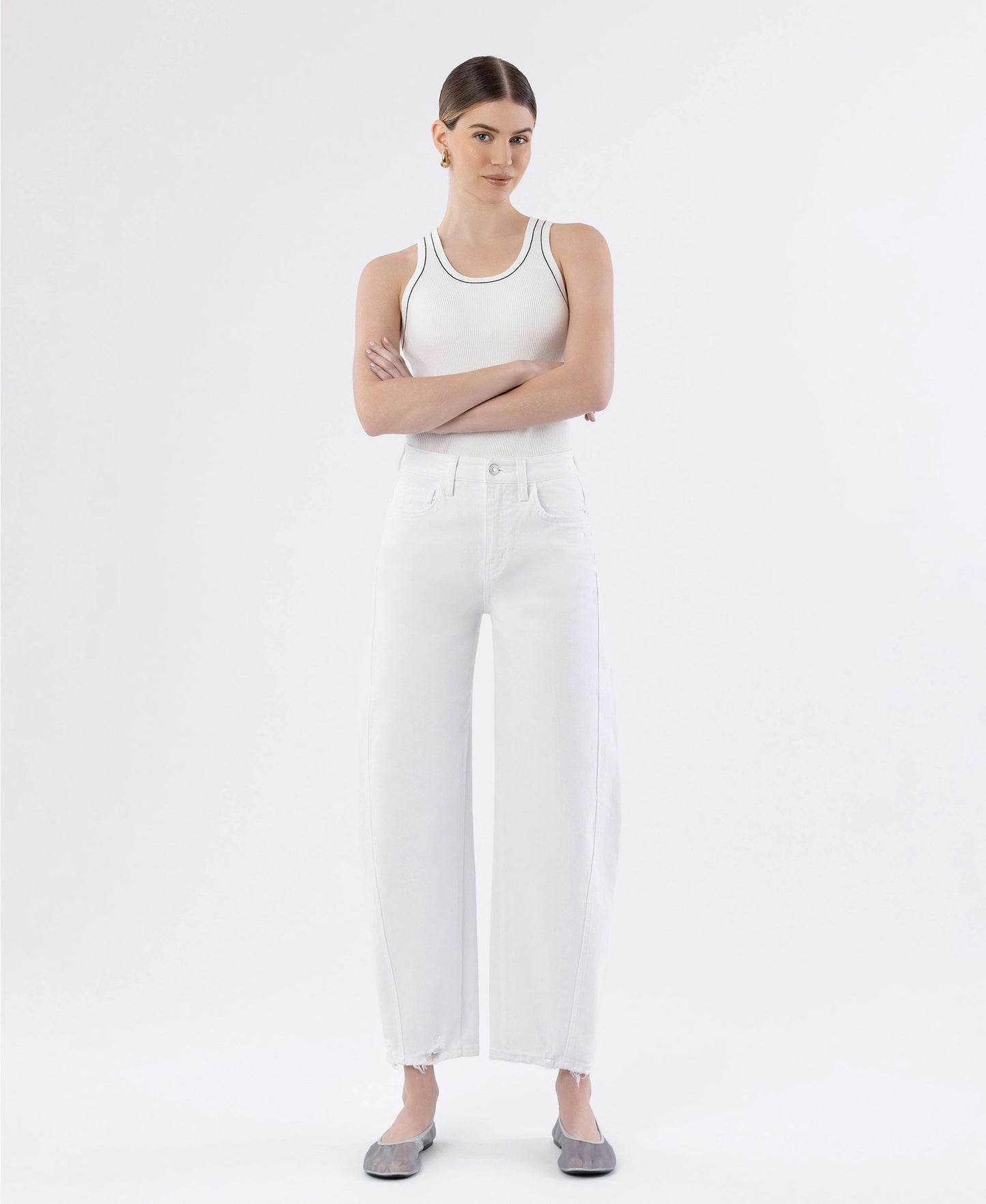 Super High Rise Panel Barrel Jeans