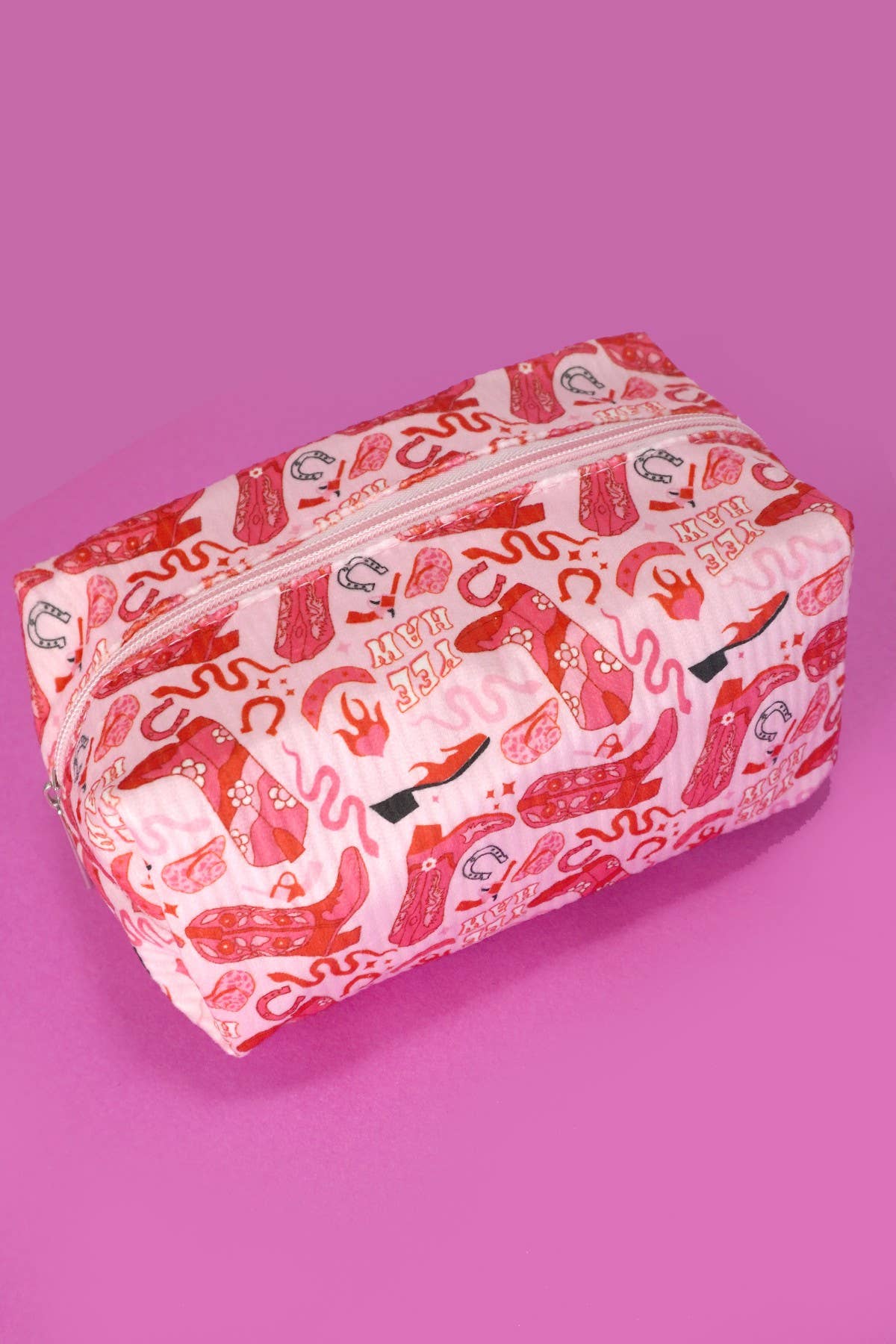 STRAWBERRY WESTERN BOW MAKEUP COSMETIC POUCH BAG