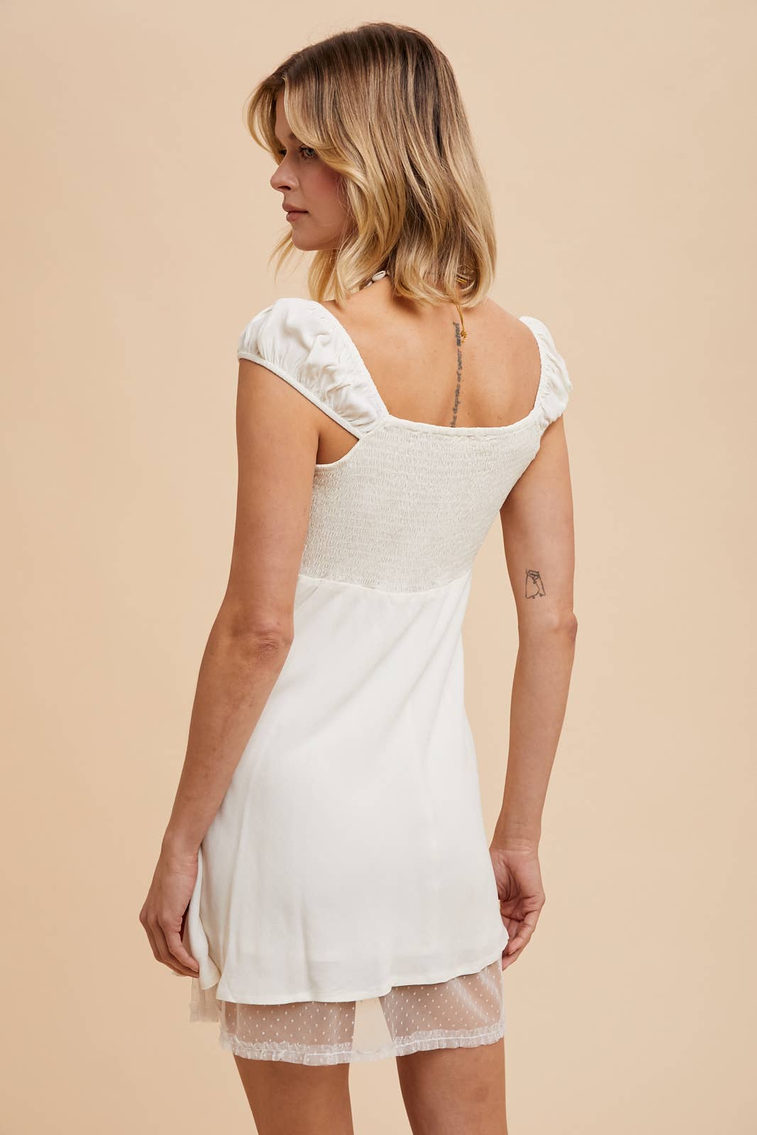 Viscose Capped Sleeves Mini Dress