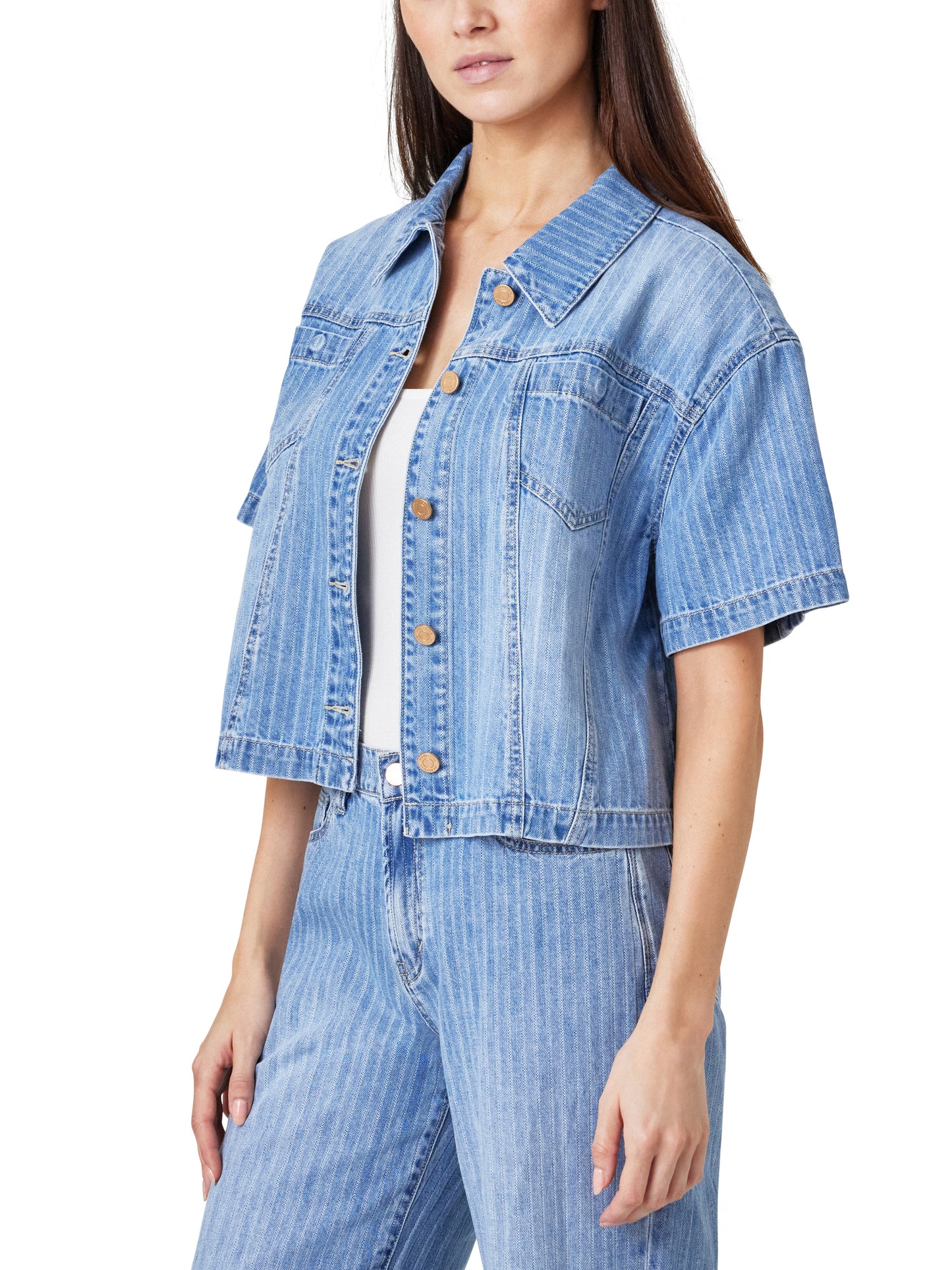 Denver Stripe Cropped Overshirt