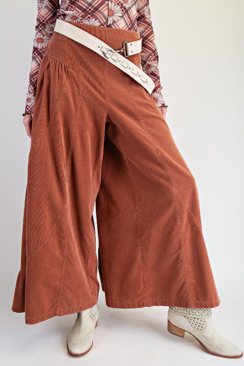 Washed Baby Corduroy Palazzo Pants
