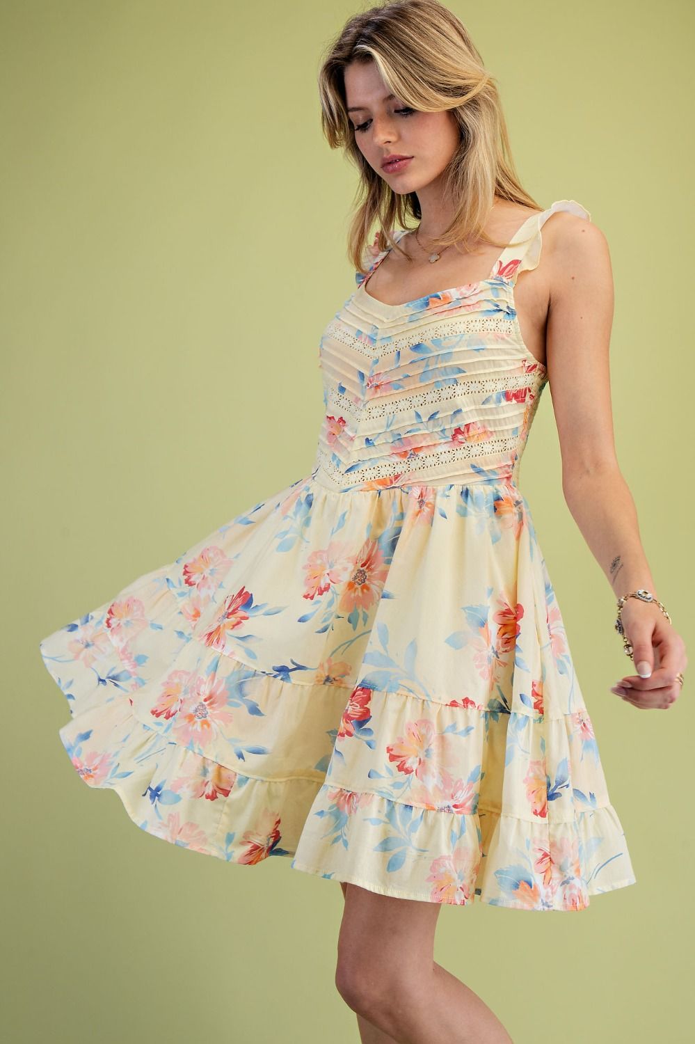 Floral Cotton A-Line Dress