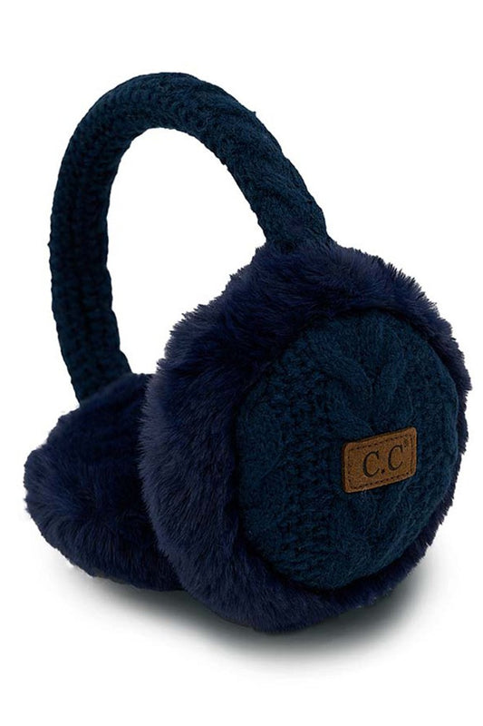 Cable Knit Fur Earmuffs