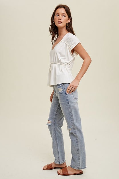 Modal Dolman Top With Drawstring Detail