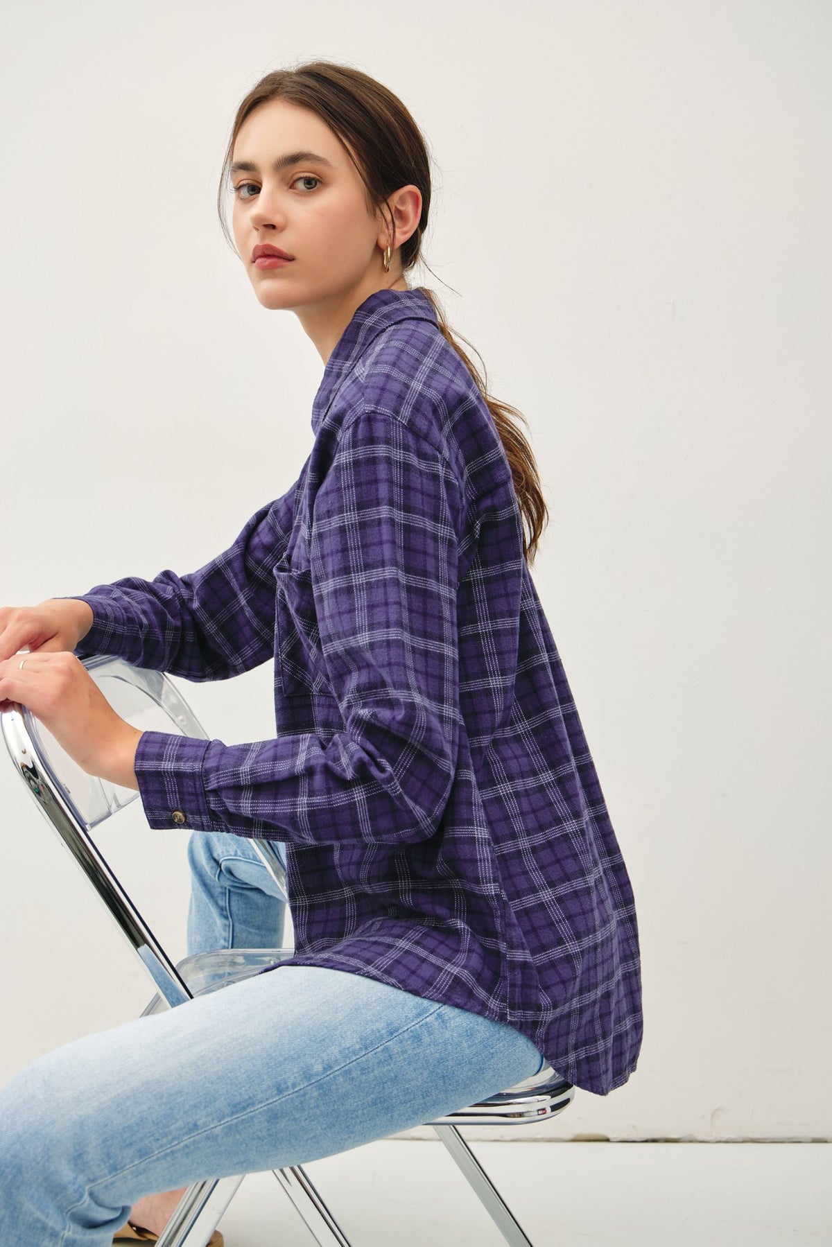 Plaid Oversized Flannel Shirt