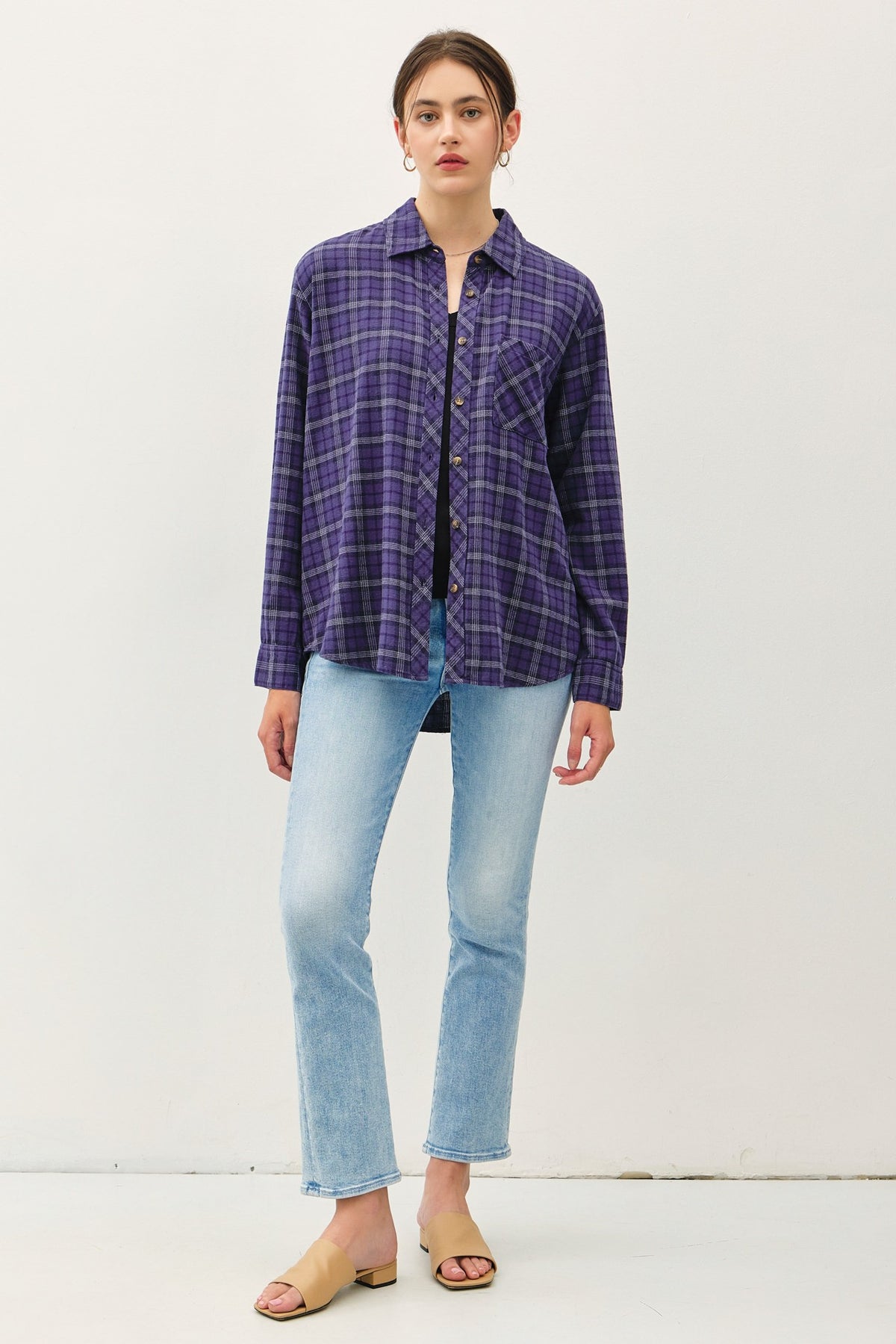Plaid Oversized Flannel Shirt