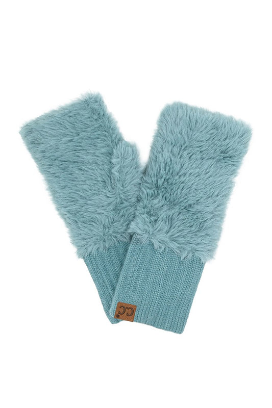 Faux Fur Fingerless Winter Gloves