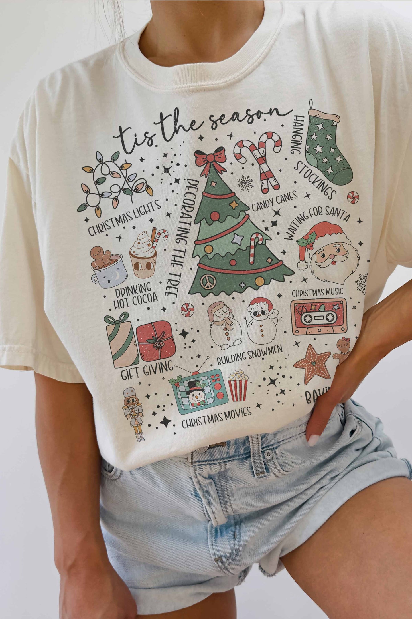 All About Christmas Oversized Graphic Tee