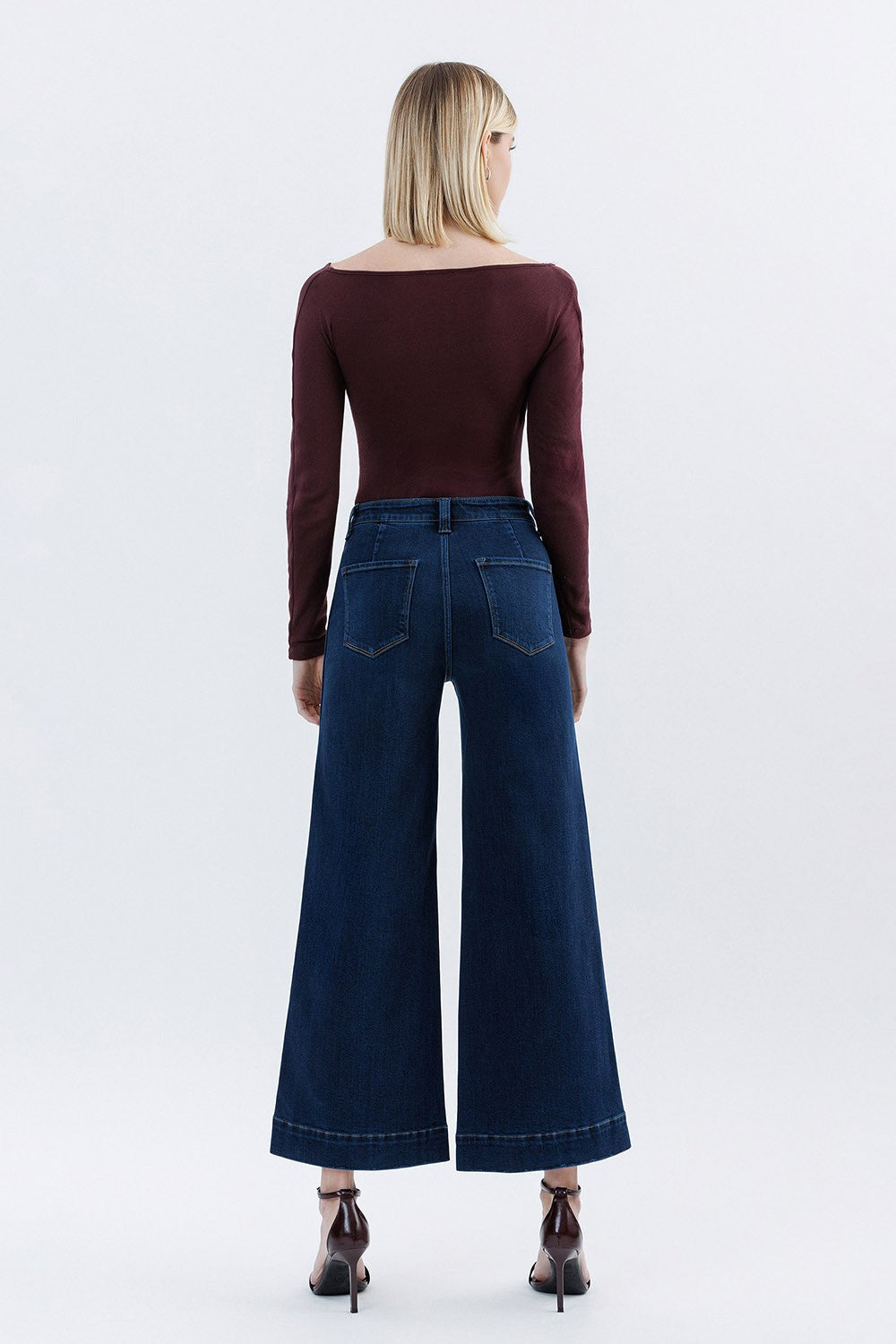 High-Rise Ankle Wide-Leg Jeans