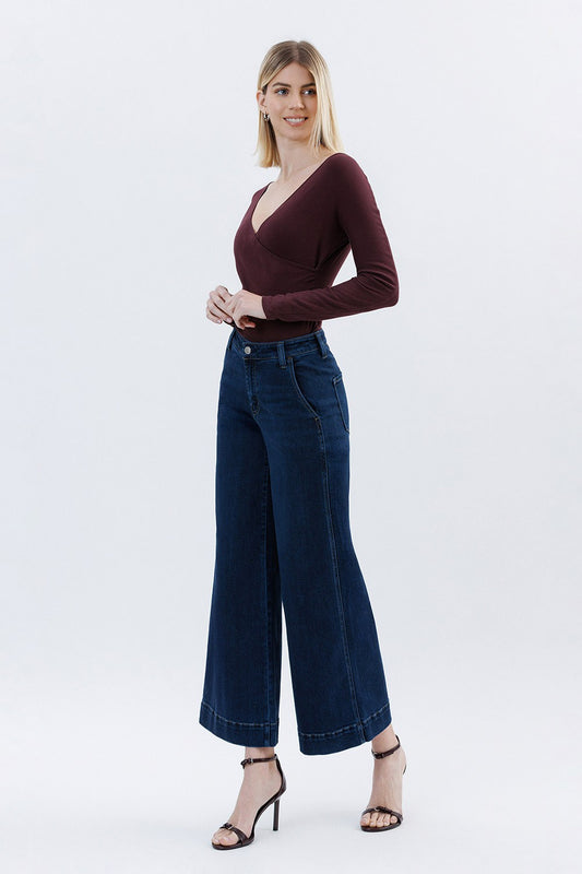 High-Rise Ankle Wide-Leg Jeans