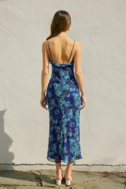 Floral Ruffled Midi Dress