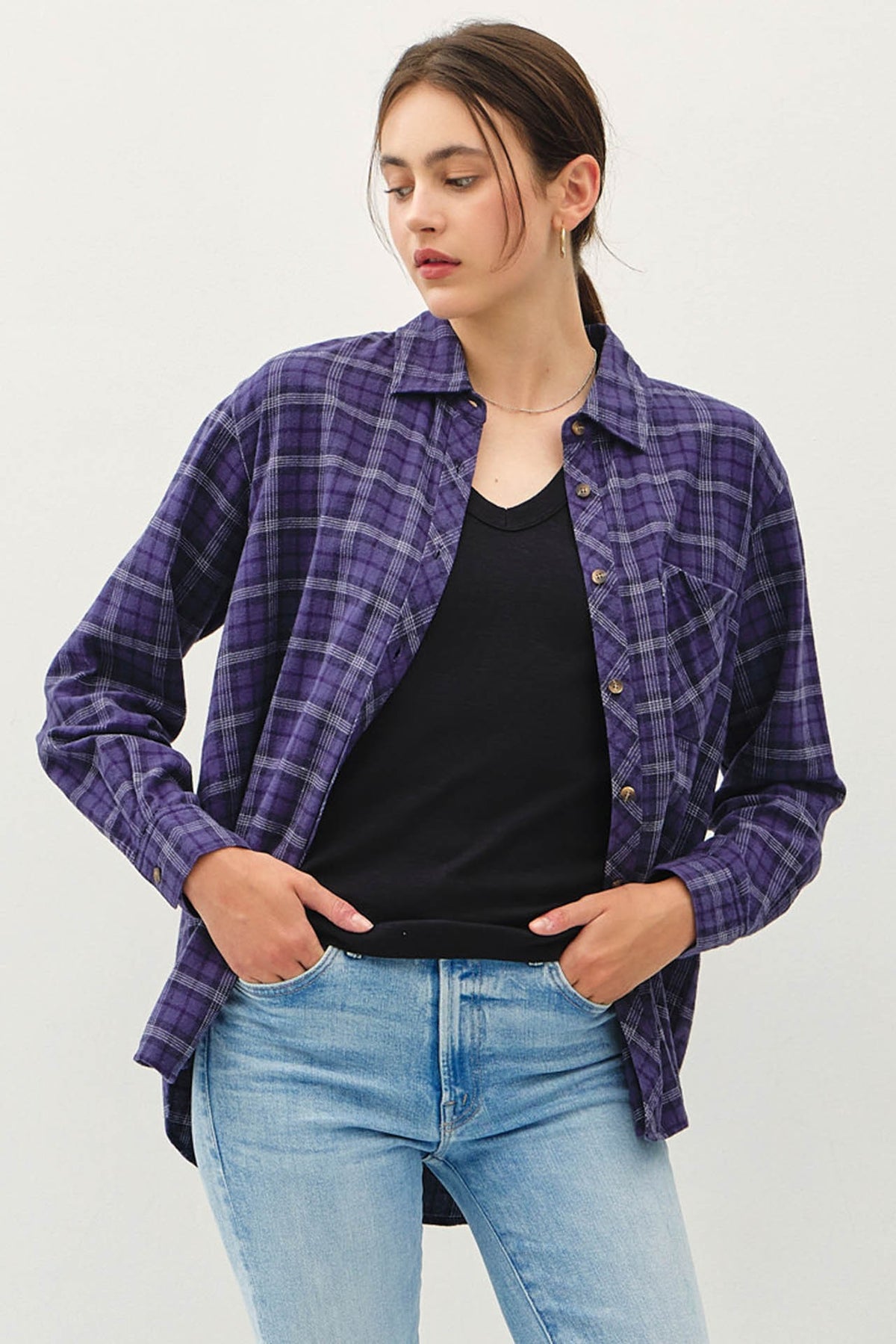 Plaid Oversized Flannel Shirt