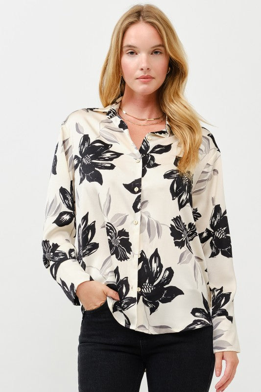Floral Satin Blouse