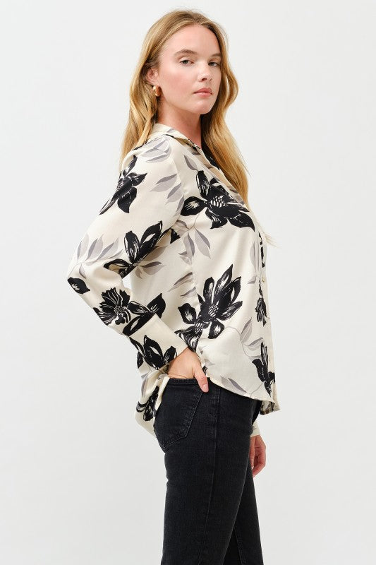 Floral Satin Blouse