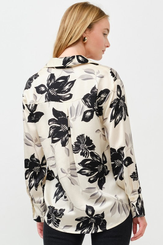 Floral Satin Blouse