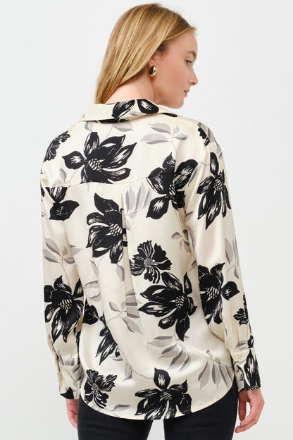 Floral Satin Blouse