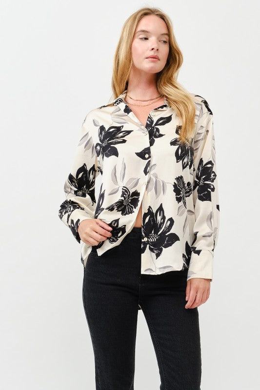 Floral Satin Blouse