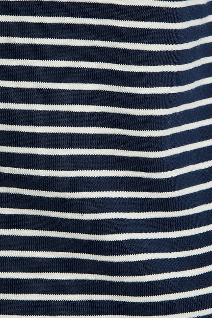 Long Sleeve Stripe Cardigan With Trim Detail