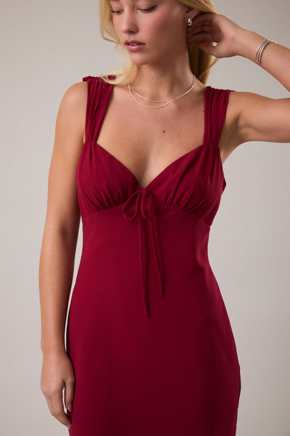 Sleeveless Open Back Bias Mini Dress